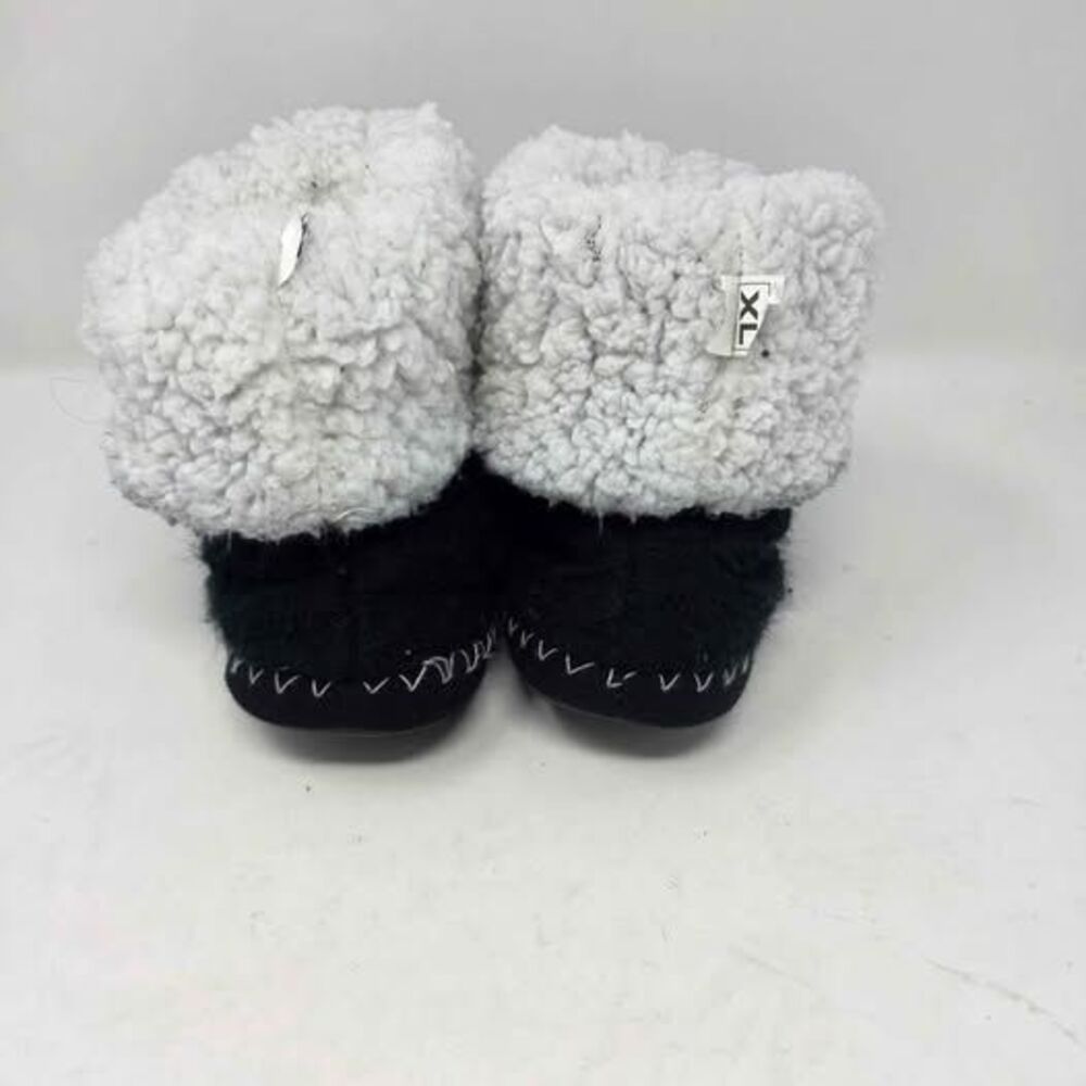 Pittsburgh Steelers Cable Knit Sherpa Slippers Womens XL 11-12 Black Bootie - Picture 3 of 10